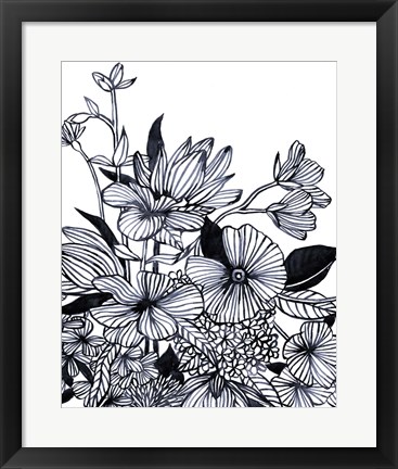 Framed Wildflower Tangle I Print