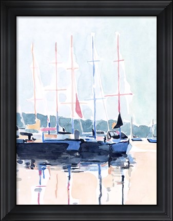 Framed Watercolor Boat Club I Print