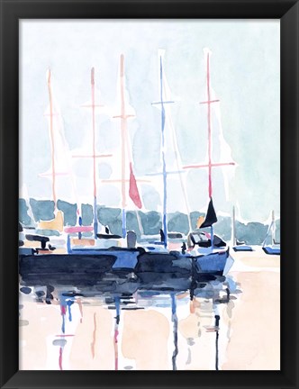 Framed Watercolor Boat Club I Print