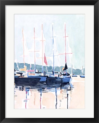 Framed Watercolor Boat Club I Print