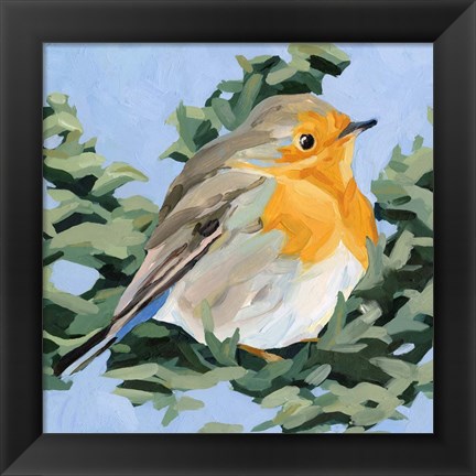 Framed Painterly Bird I Print