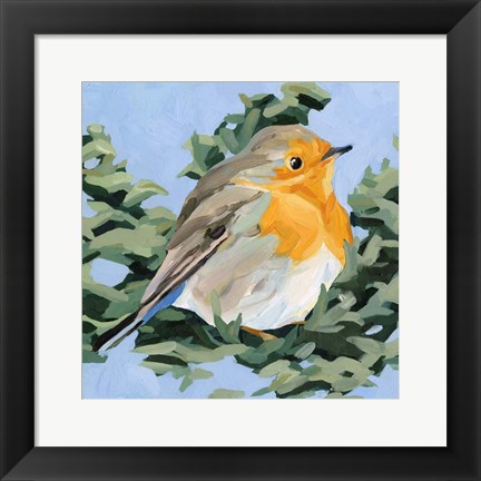 Framed Painterly Bird I Print