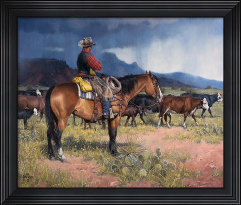 Framed Twenty Years in the Saddle Print