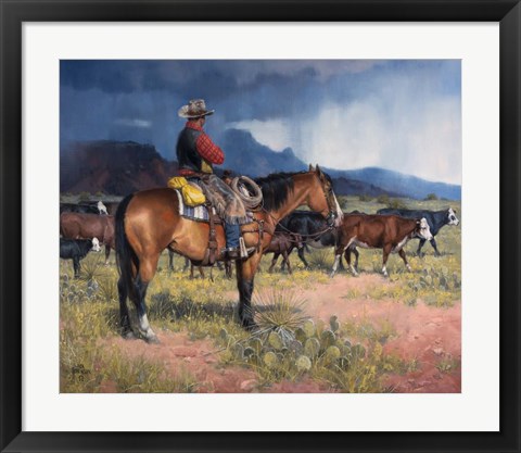 Framed Twenty Years in the Saddle Print