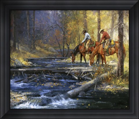 Framed Cold Water &amp; Falling Leaves Print