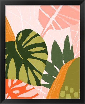 Framed Jungle Collage I Print