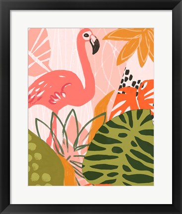 Framed Jungle Flamingo II Print