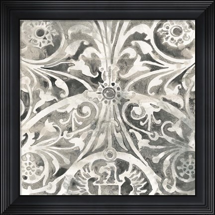 Framed Antique Stone Tile IV Print