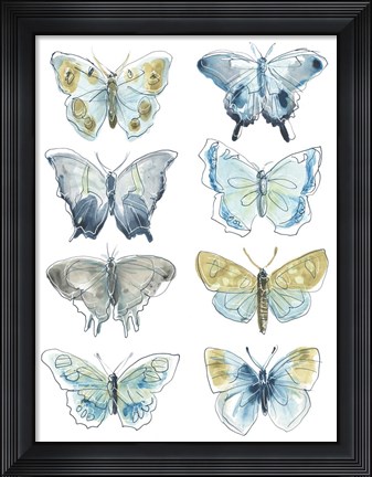 Framed Butterfly Blues I Print