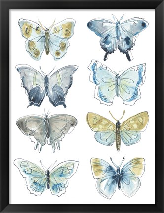 Framed Butterfly Blues I Print
