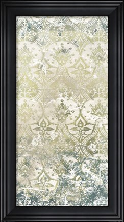 Framed Emerald Textile I Print