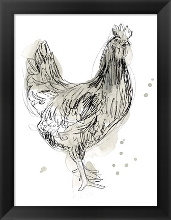 Framed Feathered Fowl I Print