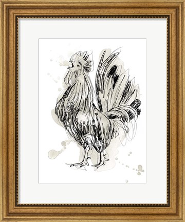 Framed Feathered Fowl II Print