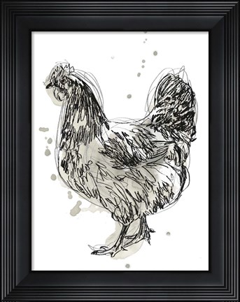Framed Feathered Fowl IV Print