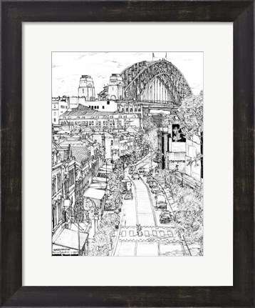 Framed City in Black &amp; White II Print