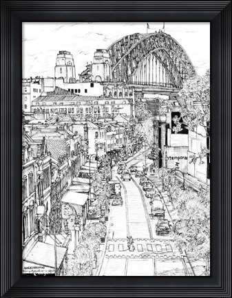 Framed City in Black &amp; White II Print