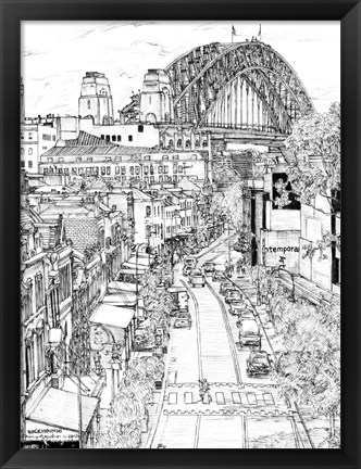 Framed City in Black &amp; White II Print