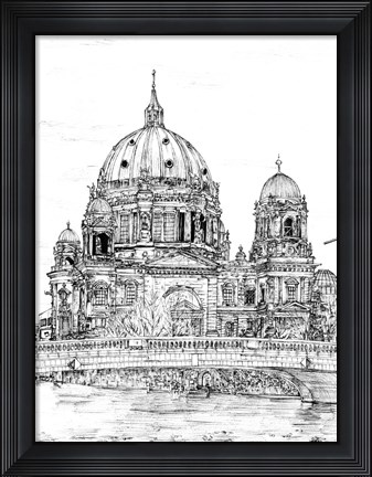 Framed City in Black &amp; White III Print