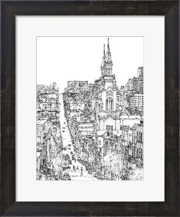 Framed City in Black &amp; White IV Print
