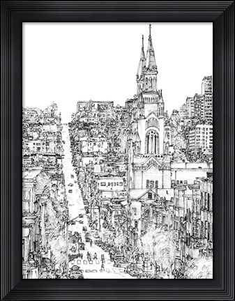 Framed City in Black &amp; White IV Print