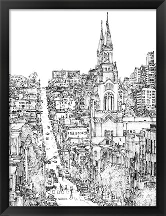 Framed City in Black &amp; White IV Print