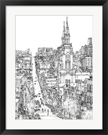 Framed City in Black &amp; White IV Print