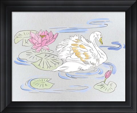 Framed Swan Lake Song II Print