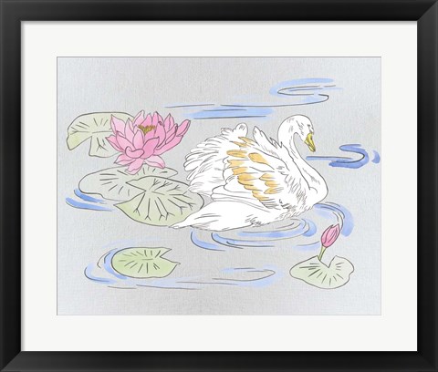 Framed Swan Lake Song II Print