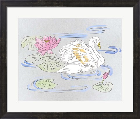 Framed Swan Lake Song II Print
