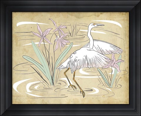 Framed Great Egret I Print