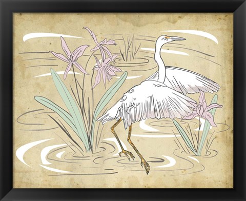 Framed Great Egret I Print