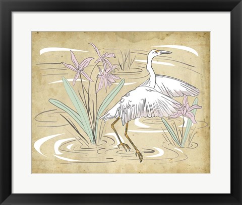 Framed Great Egret I Print