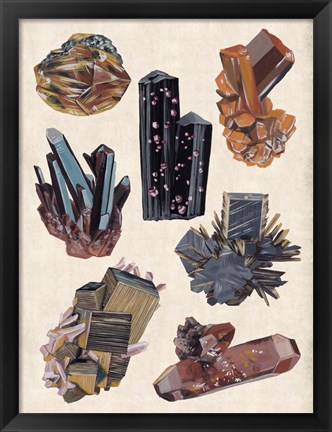 Framed Vintage Minerals I Print