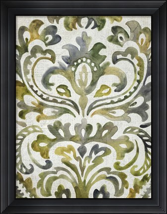 Framed Verdant Damask II Print