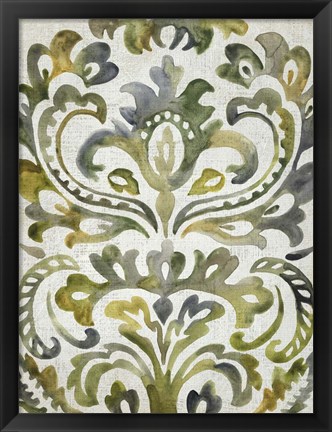 Framed Verdant Damask II Print