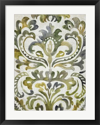 Framed Verdant Damask II Print