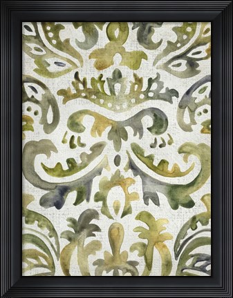 Framed Verdant Damask III Print
