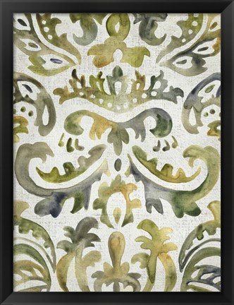 Framed Verdant Damask III Print