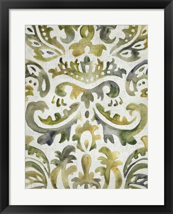 Framed Verdant Damask III Print