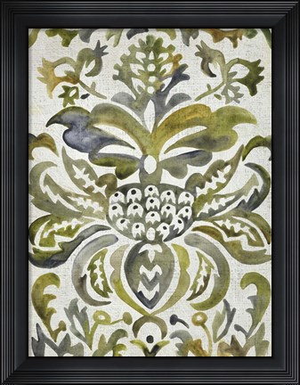 Framed Verdant Damask IV Print