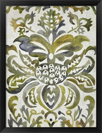 Framed Verdant Damask IV Print