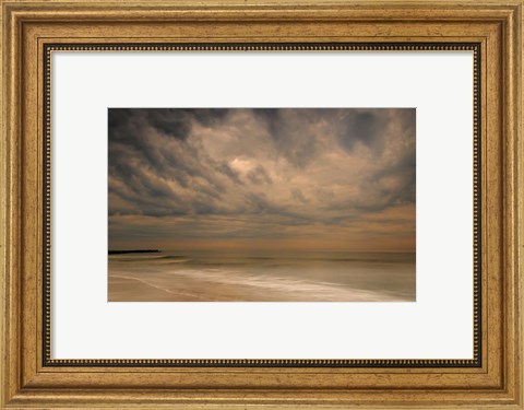 Framed Stormy Seascape at Sunrise, Cape May National Seashore, NJ Print