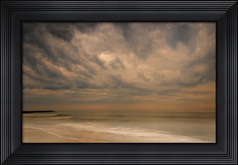 Framed Stormy Seascape at Sunrise, Cape May National Seashore, NJ Print