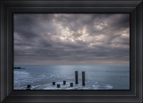 Framed Beach Pilings, Cape May National Seashore, NJ Print