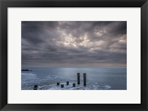 Framed Beach Pilings, Cape May National Seashore, NJ Print