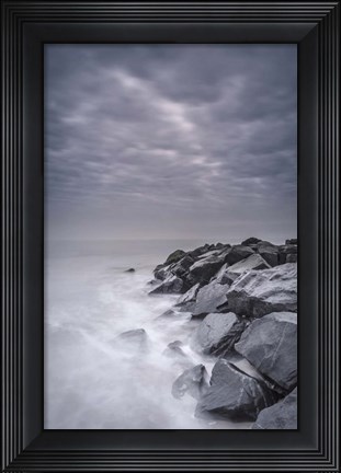 Framed Stormy Shoreline, Cape May National Seashore, NJ Print
