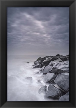 Framed Stormy Shoreline, Cape May National Seashore, NJ Print