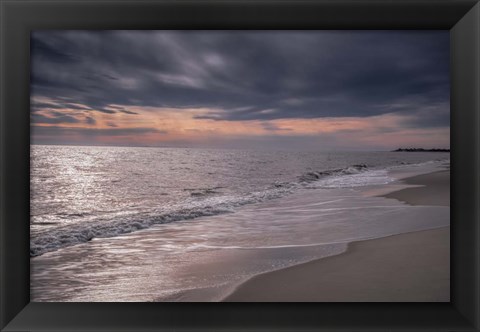 Framed Sunset on Shore, Cape May National Seashore, NJ Print