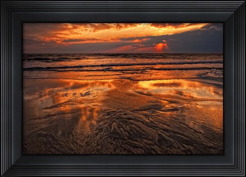 Framed Sunset, Delaware Bay, Cape May NJ Print