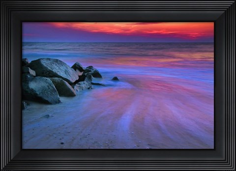 Framed Sunset On Delaware Bay, Cape May NJ Print